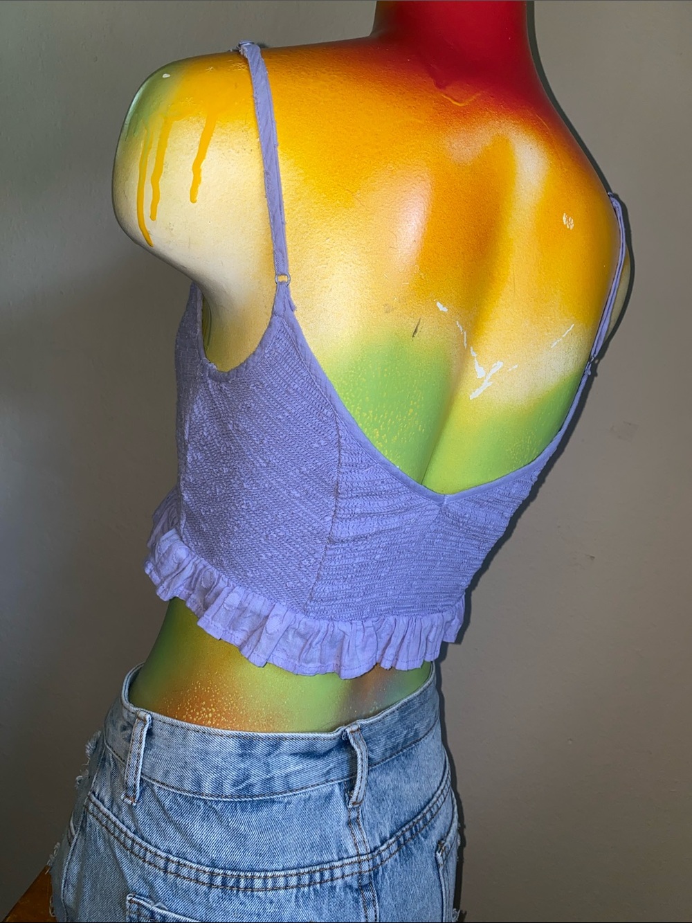 Urban Outfitters Lavender Textured Cropped Cami - Picture 5 of 9